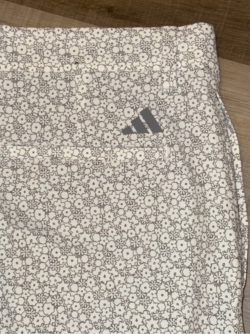 adidas white and Gray Floral Athletic performance Shorts